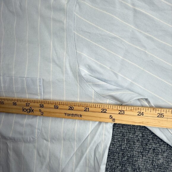 Brooks Brothers Cotton Striped Regent Blue Stretch Spandex 16 34 Non-Iron Button - Picture 6 of 13